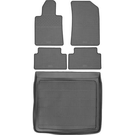 Ensemble de tapis de sol en caoutchouc pour Peugeot 508 I Break (SW) de 2011 à 2019 : tapis de sol de voiture et tapis de coffre. (1/5)