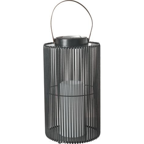 Linterna solar LED de bajo consumo para colgar o colocar de pie pantalla tejida compacta material sintético negro Machili