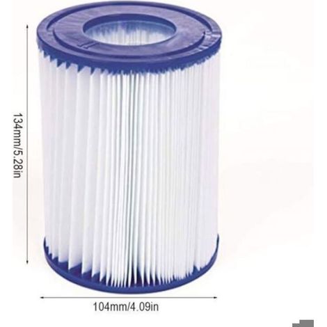 Cartouche Filtration Piscine - Type 2 FD2137 - Forme Plissée Haute Capacité - Pour Pompe À Eau - Lot De 4 (1/4)