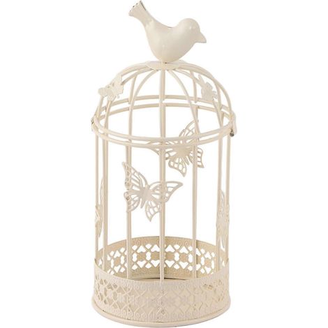 Durchbrochener Kerzenhalter in Käfigform mit Vogeldekor, dekorativer Kerzenhalter für Zuhause, eleganter Stil, ideal für Tisch und Regal. (1/5)