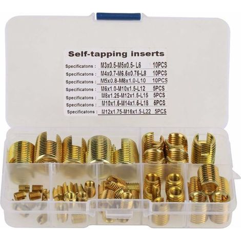 Inserts De Filetage Autotaraudeur, 50Pcs Inserts Filetés Combinés Auto-Taraudeurs Pour Augmenter La Résistance Du Filetage Pour Industrie De La Transformation Des Métaux (1/5)