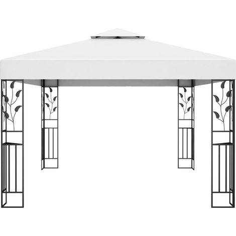 vidaXL Pavillon mit Doppelbaldachin 3x4 m Weiß