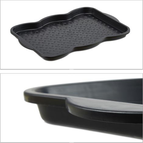 Pratico vassoio scolapiatti versatile per scarpe 3 x 49 x 35 cm in plastica nera 130006803
