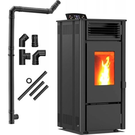 Stufa a Pellet 8,1 kW THUNDER SOPHIA-BLACK DGP WiFi Telecomando A+ (1/5)