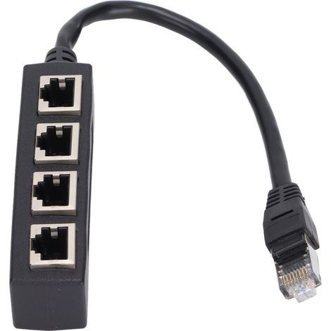 Adaptateur Répartiteur RJ45 1 vers 4 Ports, Connexion Stable et Transmission Fluide pour Câble Réseau (1/5)