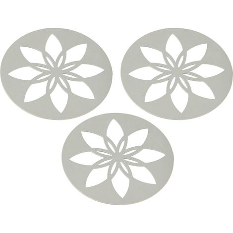 3 Porte-verres en métal gris forme fleur, isolation thermique robuste en fer, dessous de verre pour maison bar bureau (1/5)