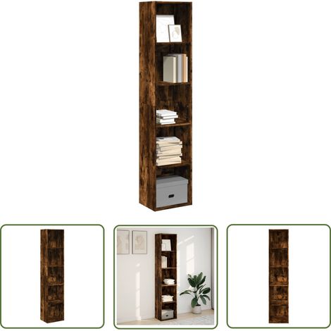 vidaXL Bücherregal Räuchereiche 40x30x189 cm Holzwerkstoff (1/5)