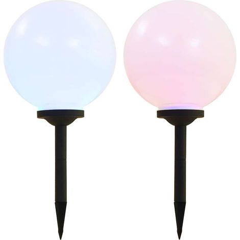 Lampe LED sphérique solaire d'extérieur 2 pcs 30 cm RVB (1/5)