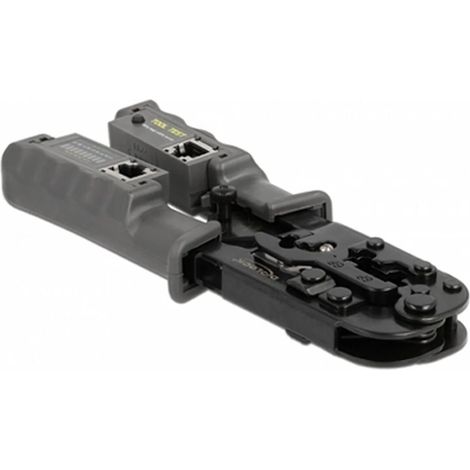 Pinza crimpatrice Delock 90510 con tester di rete e spelafili