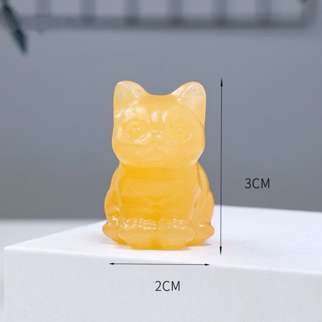 Statue Chat En Quartz Rose - Figurine Cristal Naturel 3,8 x 3,1 x 3,8 cm - Décoration Bureau Chambre - Cadeau Femme Enfant - 1 Pièce (1/5)