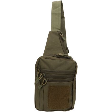 Sacoche de poitrine militaire imperméable, multifonctionnelle, unisexe, en nylon Oxford, pour le vélo, vert olive (1/5)