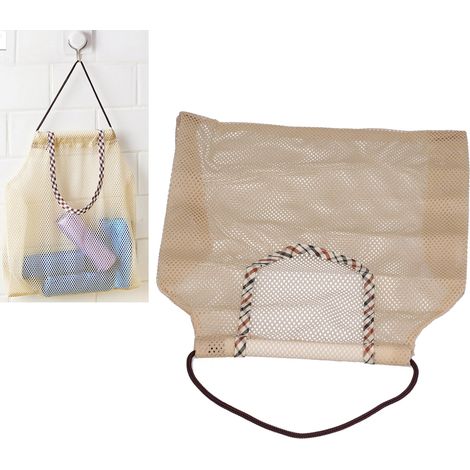 Sac en filet tissé, sac de courses en filet de coton, sac à fruits réutilisable en filet, sac de plage portable et tendance (1/5)