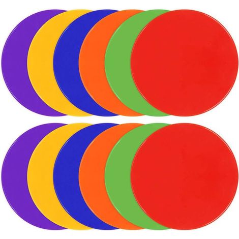 Lot de 12 marqueurs de terrain antidérapants en caoutchouc de 9 et 10 pouces pour l'entraînement à l'agilité sur terrain plat (football, basketball, etc.). Idéal pour les exercices de vitesse et d'agi (1/5)