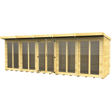 20 x 8 Pent Summer House (Full Height Window)