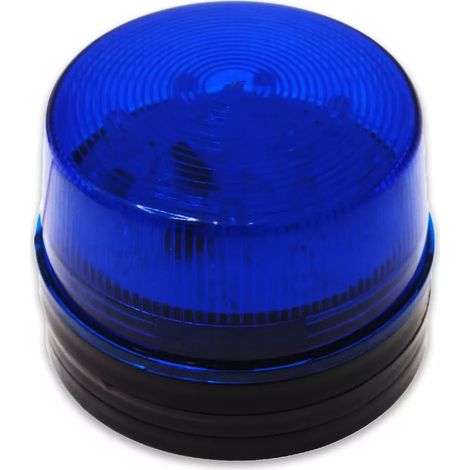 Ultra Secure – Lampe clignotante stroboscopique bleue 12V – Câble 3m – Fixation vis ou adhésif double face – Compatible systèmes d'alerte (1/4)