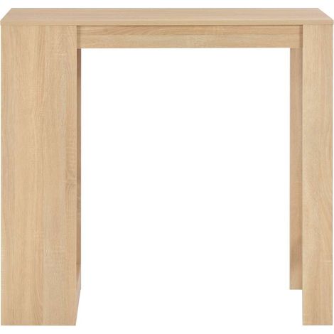 Maison Exclusive - Mesa alta de cocina con estantería color roble (1/5)
