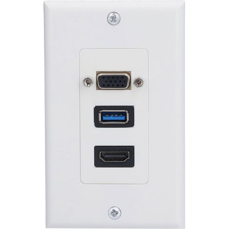 Panneau vidéo Composite, Prise Murale Audio vidéo ABS pour Jeux vidéo pour cinéma Maison (1/5)