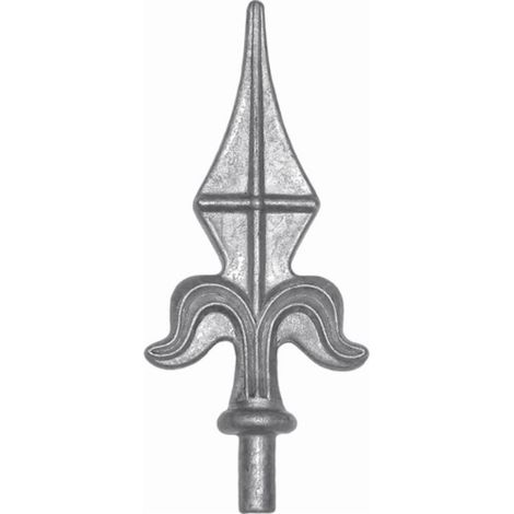 Pointe de lance - H155mm L70mm Ø12mm - Avec tige pour mânchonner dans un tube creux - Aluminium - À coller - DECO FER FORGE