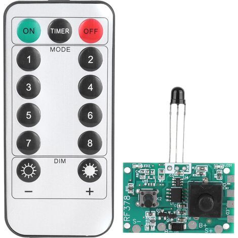 Module de contrôleur de chaîne de lampe solaire 3.7V, Circuit imprimé avec télécommande pour lumières (1/5)