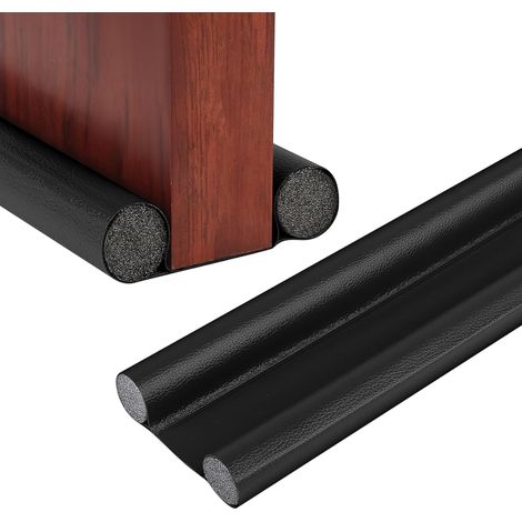 Fond Joint de Porte, Boudin de Porte Double Isolant, Bas de Porte Interieur, Joint Boudin de Base de Porte Anti Froid, Coupe-Vent et Anti-Poussière (Noir) (1/5)