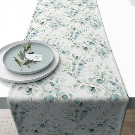 Chemin de table en coton Eucalyptus 40 x 150 cm (1/3)