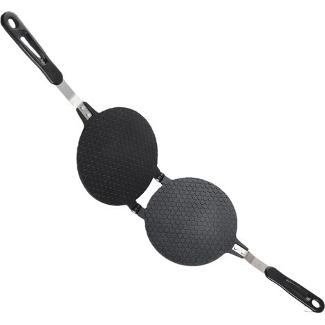 1 Moule à Gaufres, Alliage d'Aluminium, Revêtement Antiadhésif, Poignée Longue, Cuisson Gaz
