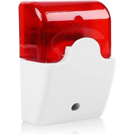 Sirène Stroboscopique Filaire, Alarme De Son DC 12V Mini Filaire Sirène Stroboscopique, Sirène Son Lumière Rouge Stroboscopique