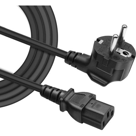 Câble d'alimentation 3 broches pour écran PC DELL, BENQ, HP, AOBC - Cordon secteur pour projecteur Benq - Prise électrique 10A 250V IEC 320 C13 - Fiche mâle pour TV Samsung - Longueur 1.5 m (1/5)