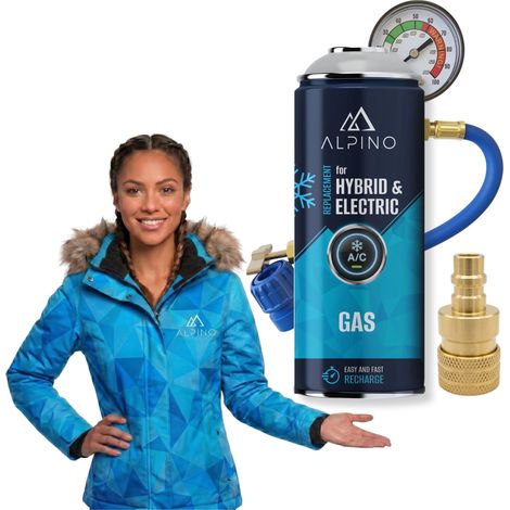 ALPINO Hybrid/EV Klimaanlagen-Nachfüllset, R1234yf-Adapter (1/5)