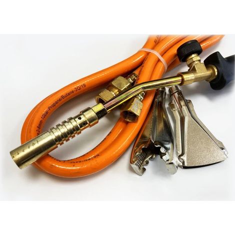Dapetz® Multi - Purpose Propane Butane Gas Torch Kit Hose Regulator 3 Replaceable Nozzles 25mm, 35mm, 50mm Plumbing Brazing Soldering (1/5)