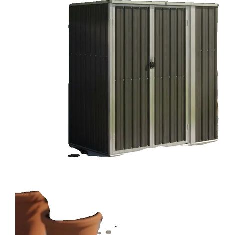 Abri à outils de jardin, acier galvanisé durable, design de toit incliné, Anthracite (1/2)