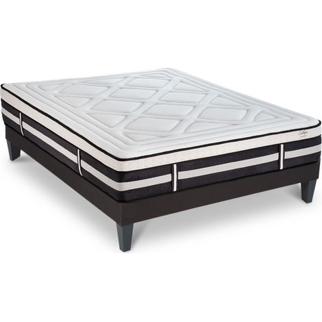 Ensemble Matelas Calliope accueil mémoire de forme - 28cm + sommier - 200x200 cm (1/5)