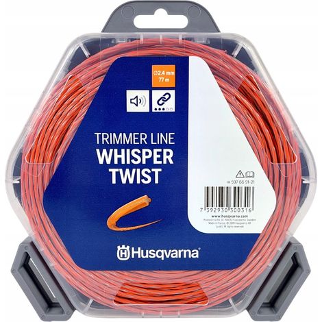 Hilo de corte para desbrozadoras y recortadoras Husqvarna Whisper Twist 2,4 mm x 77 m (1/2)