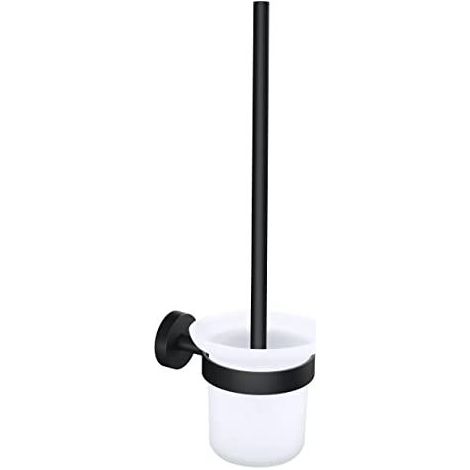 Soporte para escobilla de baño TESA MOON, instalación sin taladros, metal, negro (1/3)