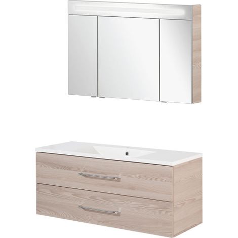 Fackelmann B.clever Badmöbel Set 3-teilig 120 cm, Braun hell-09811 (1/5)