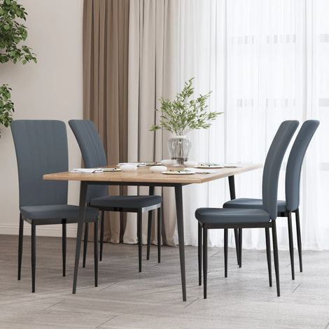 Esszimmerstühle 4 Stk. Dunkelgrau Samt (1/5)