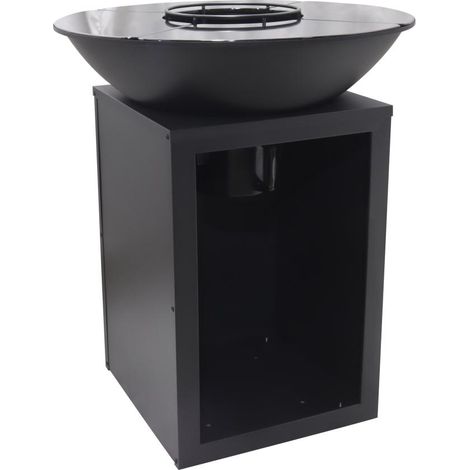 Barbecue plancha braciere a carbone e legna con contenitore 80 x 80 x 96 cm Nero - IGNOS (1/4)