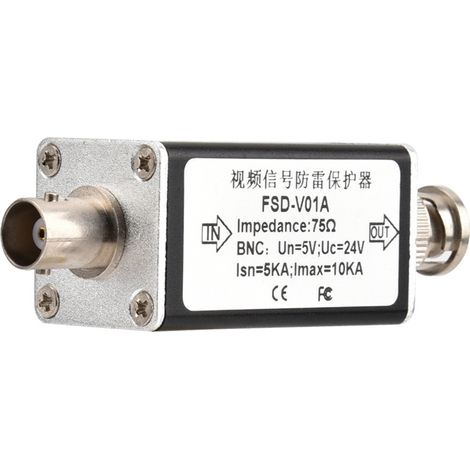Dispositif de protection contre les surtensions pour caméra analogique CCTV BNC, parafoudre et foudre 24 V (1/5)