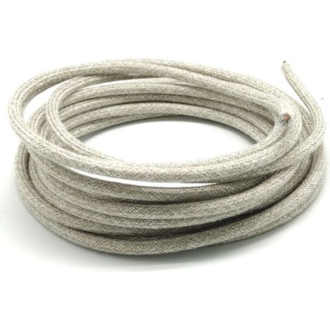 Cavo elettrico tessile 2 x 0,75 mm. Rotolo di lino da 25 m