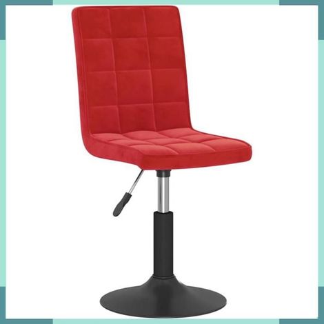 Chaises à manger - 335747 - Rouge bordeaux - Velours 100% polyester - Pivot 360° vérin gaz (1/5)
