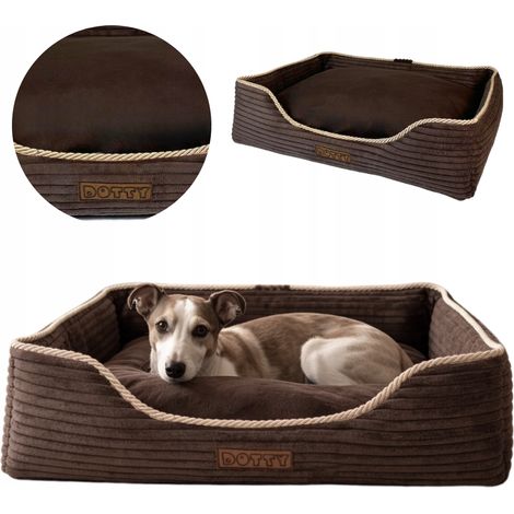 Cama para perros, sofá, cama para gatos DOTTY - pana marrón (1/5)