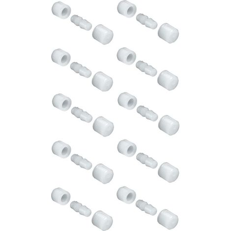 10 raccordi di montaggio rotondi in plastica da 10,5 mm per mobili in legno, tavoli, letti, armadi, scaffali e credenze. (1/2)