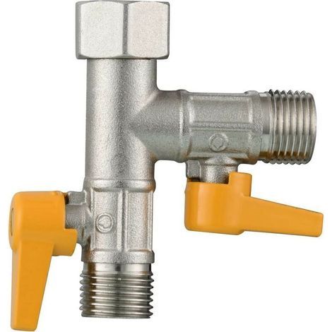 Vanne 3 Voie Raccord T 1/2 Douchette et Douche de Tête Bras de Douche Inverseur 3 Voies en Laiton Adaptateur Robinet Éteindre, (1/5)