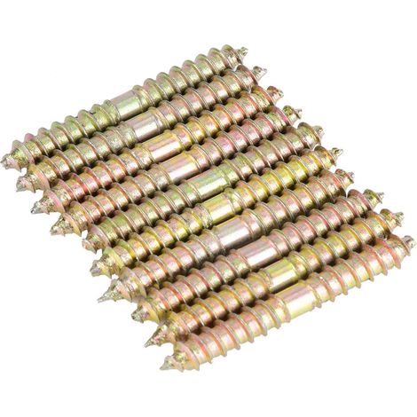 Lot de 10 vis à cheville 650 mm pour le travail du bois et la fabrication de meubles, vis à double extrémité