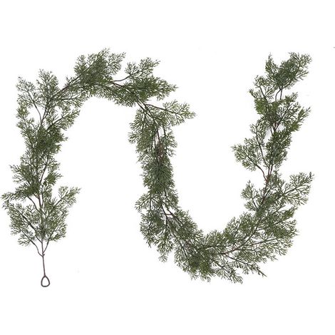 Guirlande Artificielle - Liane Verte en Plastique - 200 cm - Style Raphia Aiguille - Pour Décoration Noël Intérieur Extérieur - 1 Pièce (1/5)