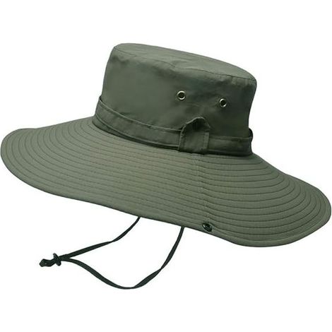 Chapeau Anti UV Homme Femme Large Bord Casquette Pliable Etanche pour la Randonnée, Le Jardinage, Le Safari et la Brouss (1/4)