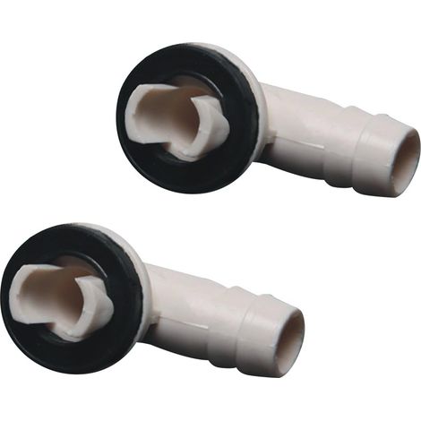 Raccord de vidange universel pour climatiseur (lot de 2) — Coude de raccordement pour tuyau d'évacuation d'unité extérieure — Installation facile — Taille du raccord : env. 1,5 cm