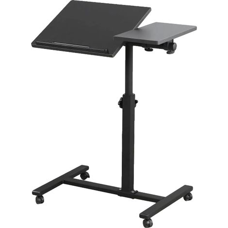 Table d'appoint, Hauteur réglable, Design pliable, noir (1/2)
