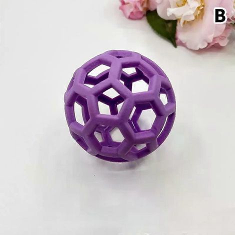 Kauspielzeug aus Naturkautschuk für Hunde, geometrischer Sicherheitsball, interaktive Bälle für Haustiere, Welpentraining, Spielen, Zahnreinigung, Hohlspielzeug (1/4)