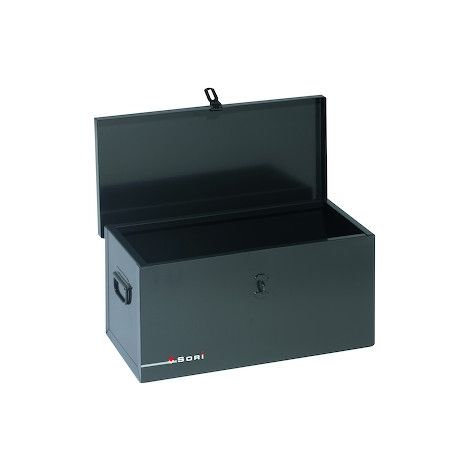 Coffre de chantier 850x350x350mm avec plateau amovible – Poignées indessoudables – Fermoir sécurisé pour cadenas – Chantiers humides – Sori